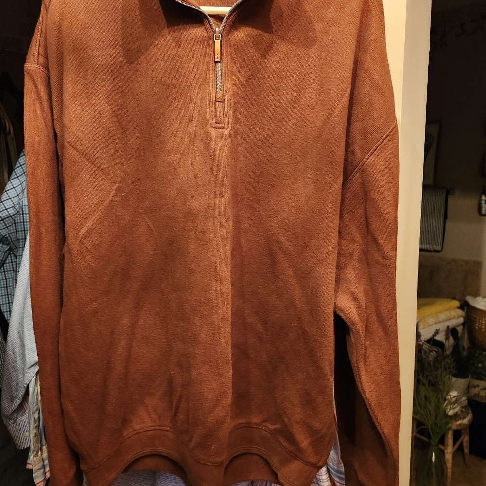 Tommy Bahama Brown Zip Up Sweater